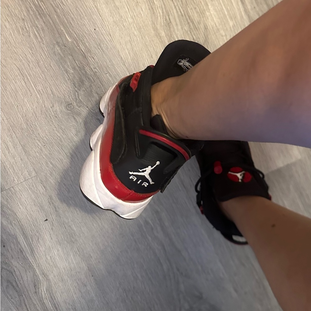 Jordan Black and Red High-Top Sneakers